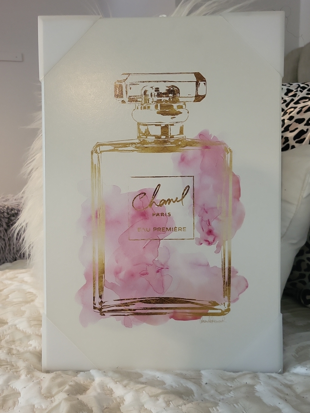 🌸 Designer Inspired Chanel Perfume Bottle Wooden Art Picture Decor!